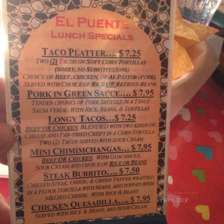 El Puente - Saint Charles, IL menu_pic