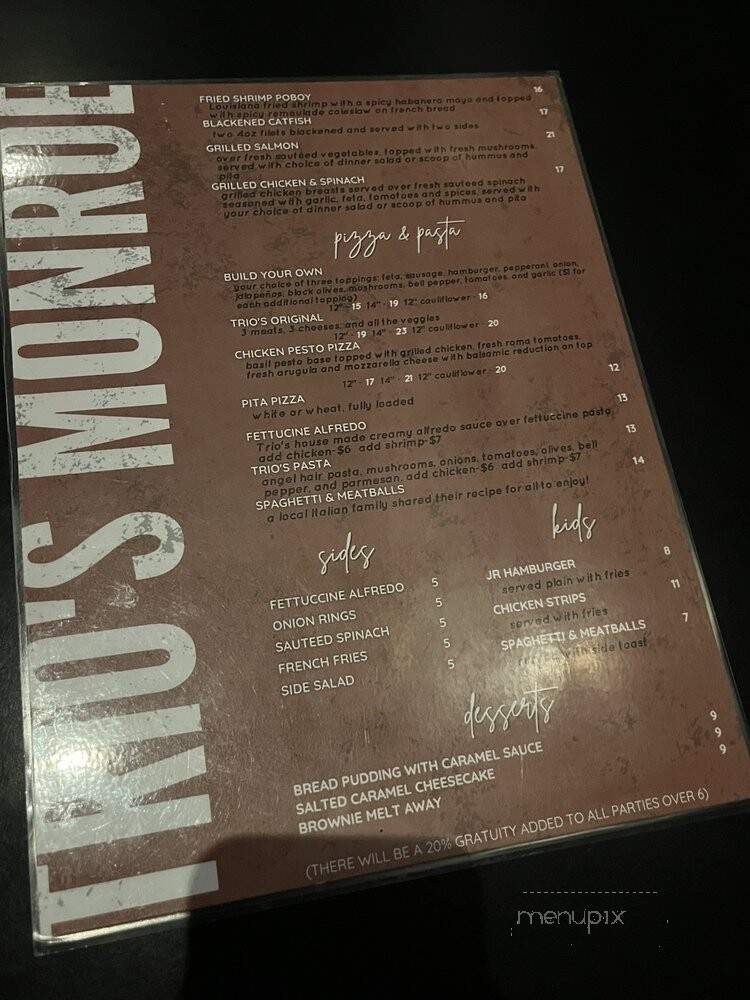 Trio's Restaurant - Monroe, LA menu_pic