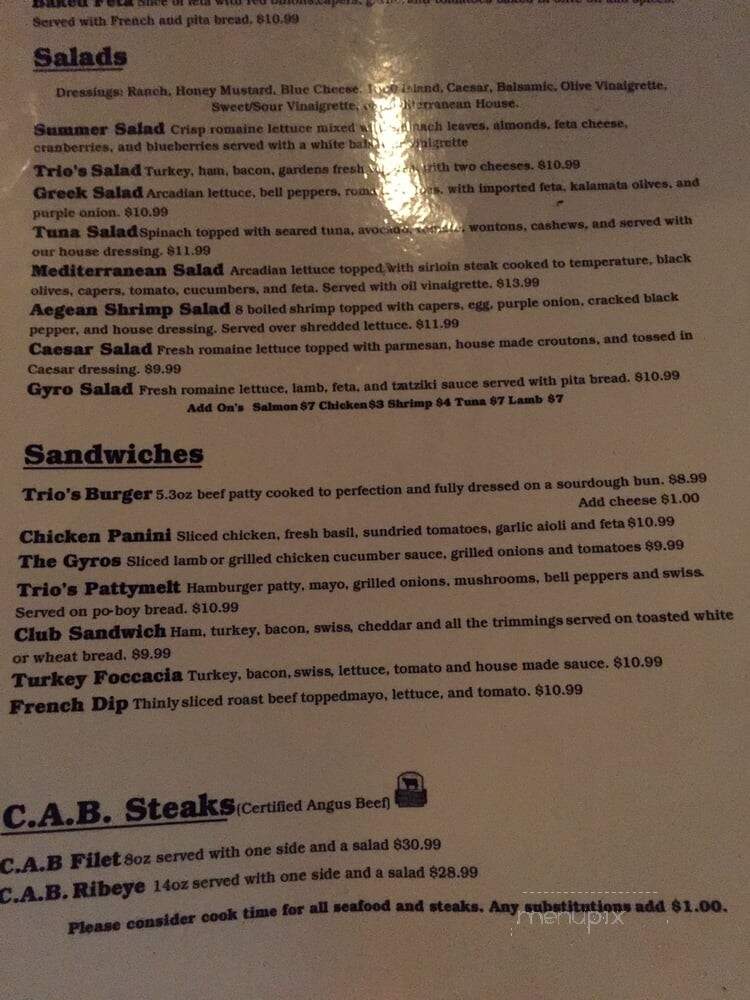 Trio's Restaurant - Monroe, LA menu_pic