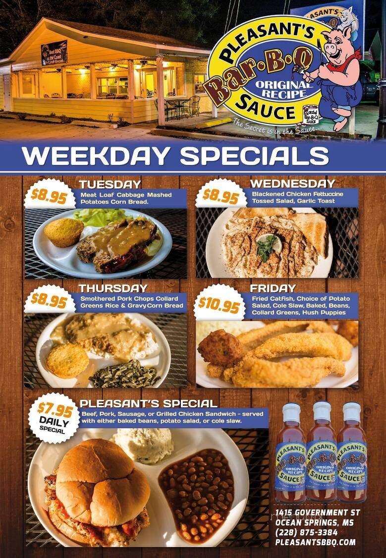 Pleasant's Bar-B-Q - Ocean Springs, MS menu_pic