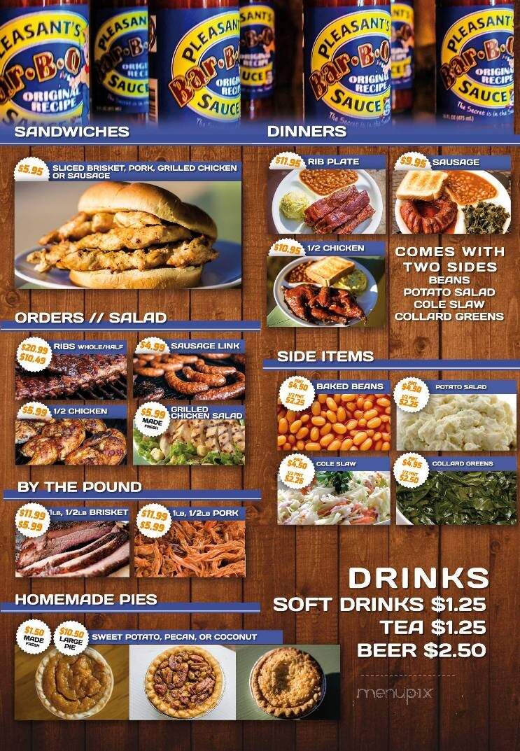 Pleasant's Bar-B-Q - Ocean Springs, MS menu_pic