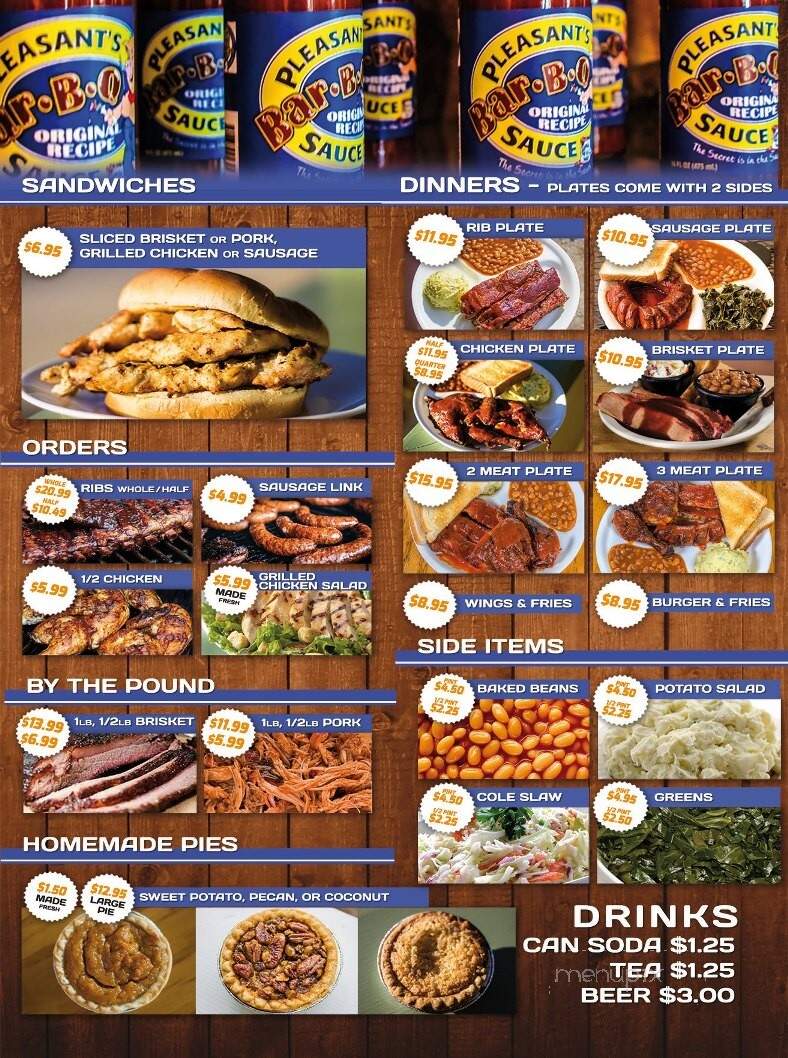 Pleasant's Bar-B-Q - Ocean Springs, MS menu_pic