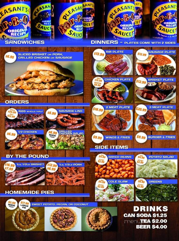 Pleasant's Bar-B-Q - Ocean Springs, MS menu_pic