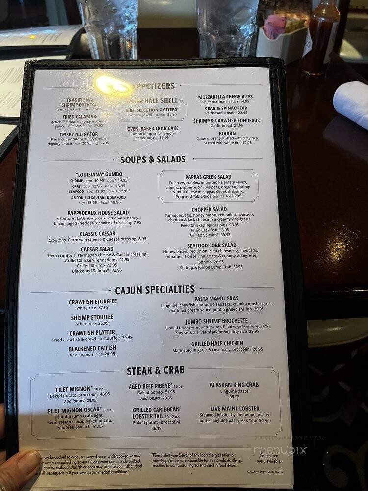 Pappadeaux Seafood Kitchen - Albuquerque, NM menu_pic