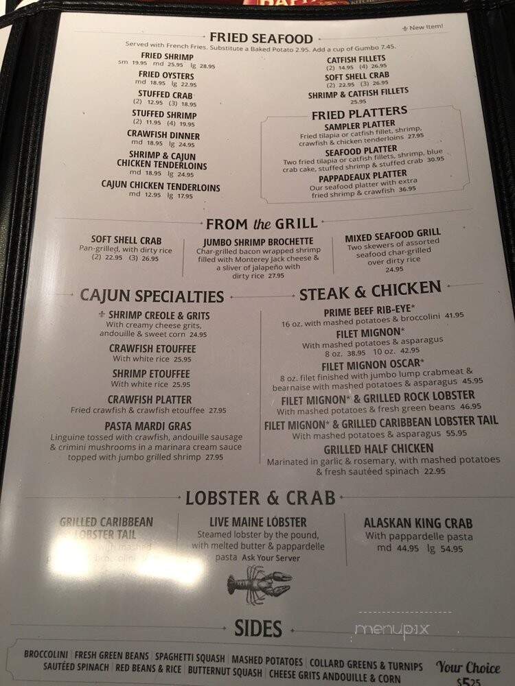 Pappadeaux Seafood Kitchen - Albuquerque, NM menu_pic
