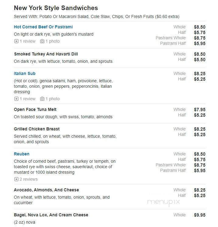 Back Street Bistro - Santa Fe, NM menu_pic