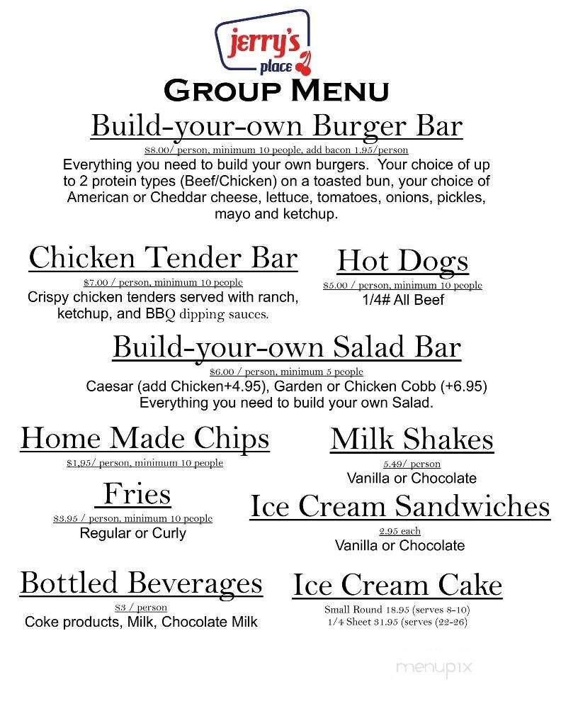 Jerry's Place - Hartwick, NY menu_pic