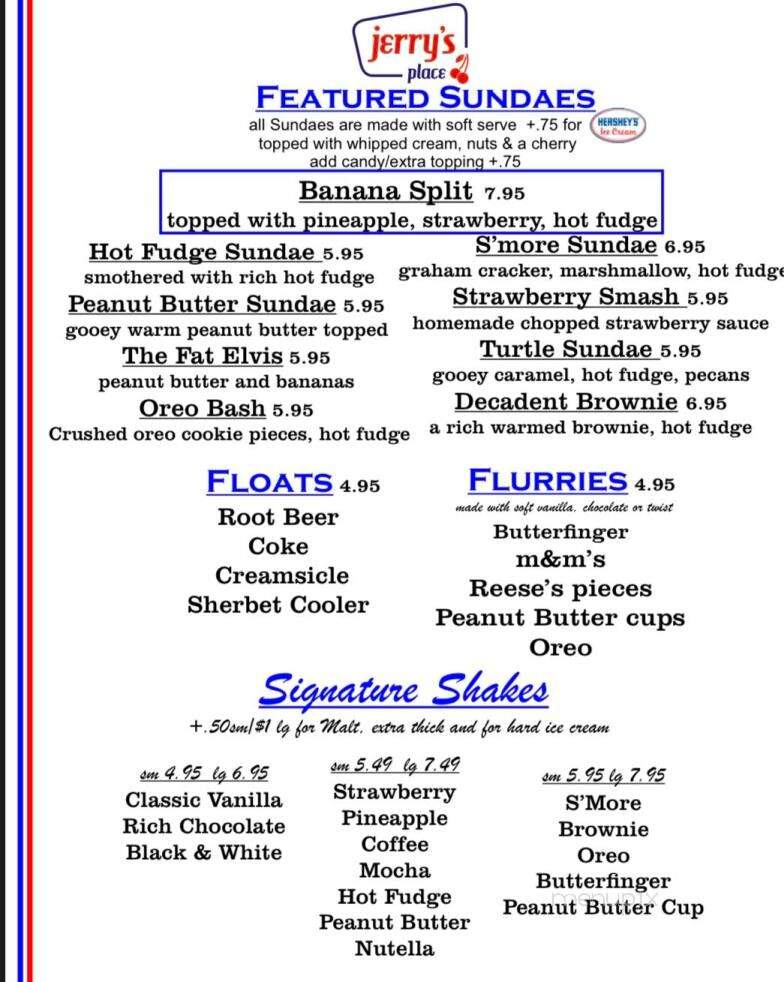 Jerry's Place - Hartwick, NY menu_pic