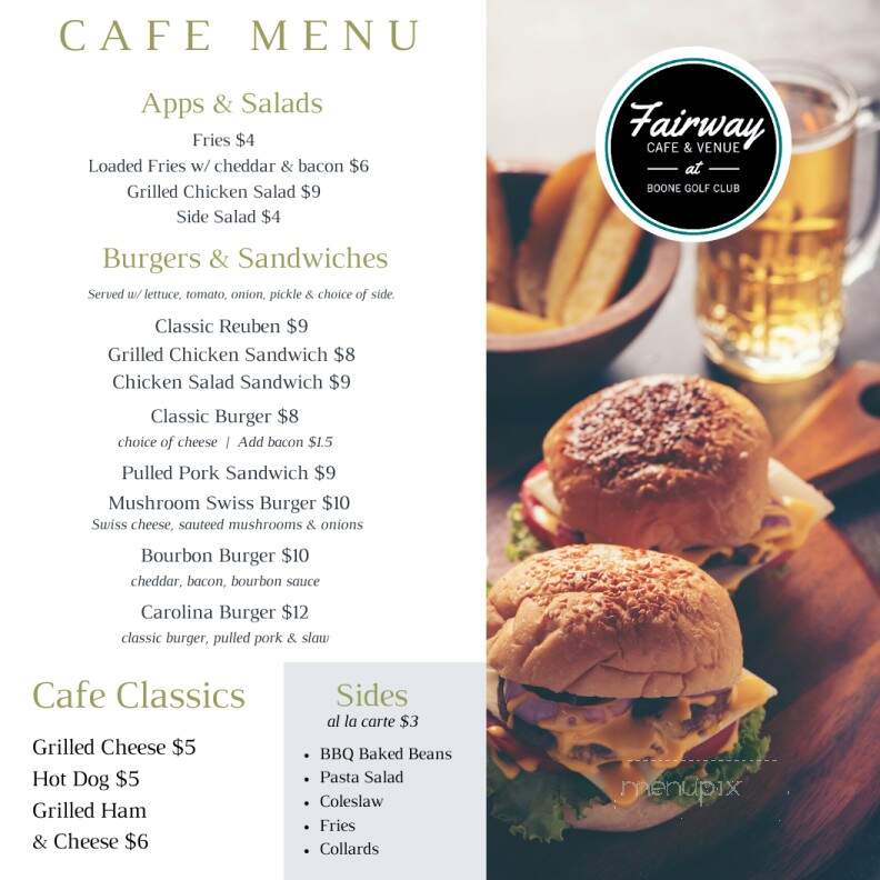 Fairway Cafe - Boone, NC menu_pic