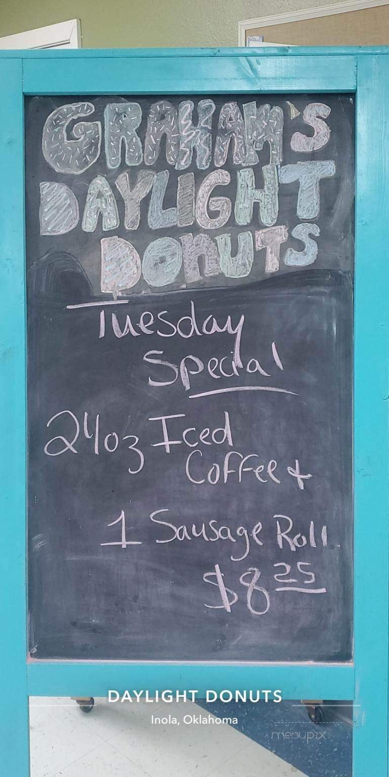 Daylight Donuts - Inola, OK menu_pic