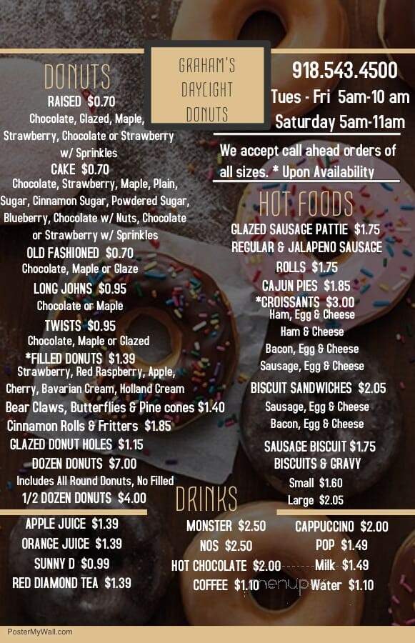 Daylight Donuts - Inola, OK menu_pic