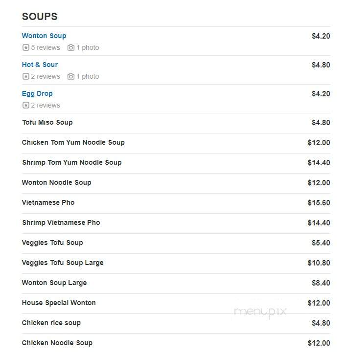 Amazing Wok - Pittsburgh, PA menu_pic