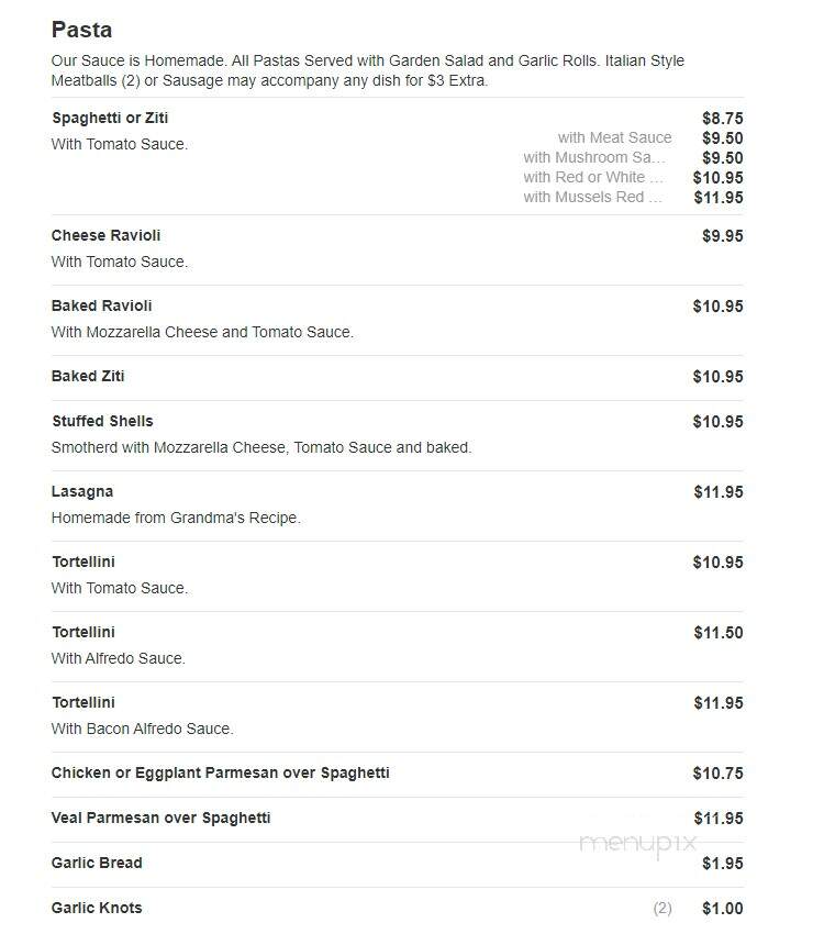 Frank's Pizza - Bensalem, PA menu_pic