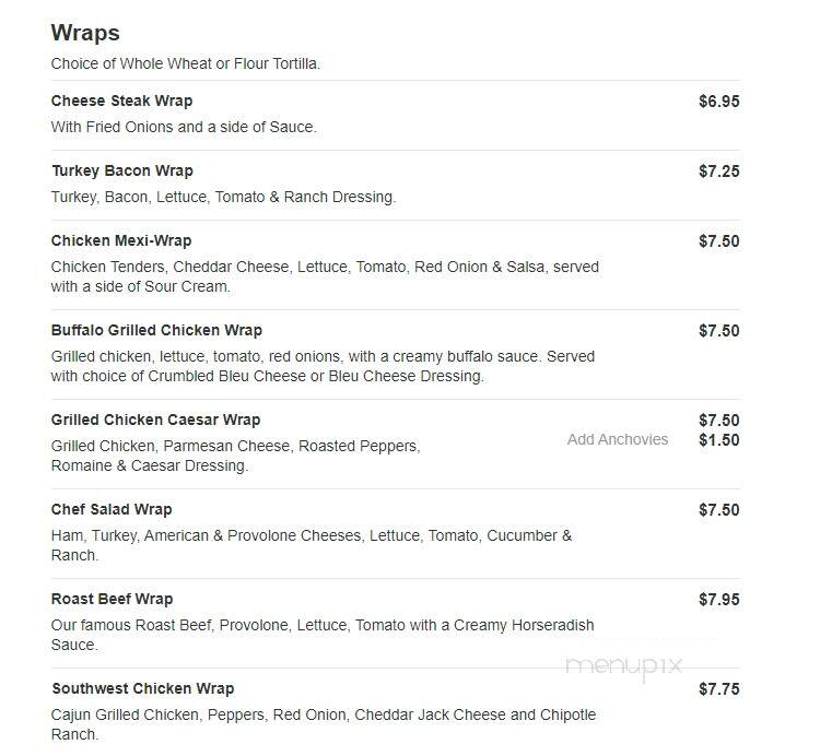 Frank's Pizza - Bensalem, PA menu_pic