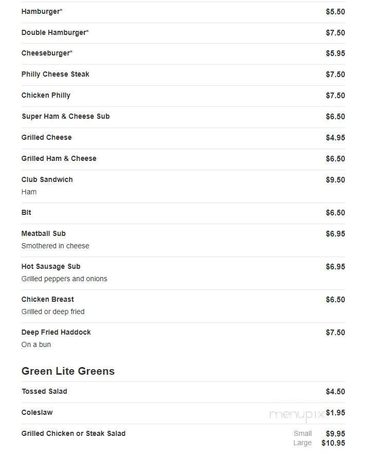 Green Lite Restaurant & Lounge - Saint Marys, PA menu_pic