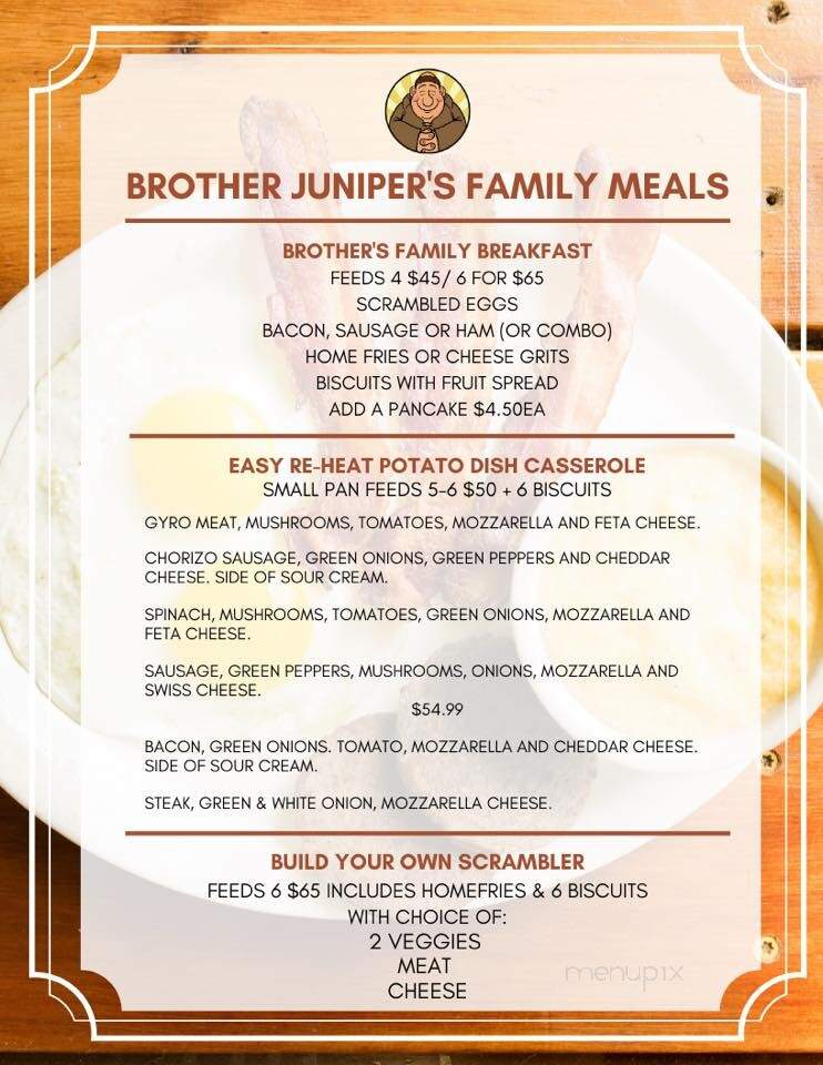 Brother Juniper's College Inn - Memphis, TN menu_pic