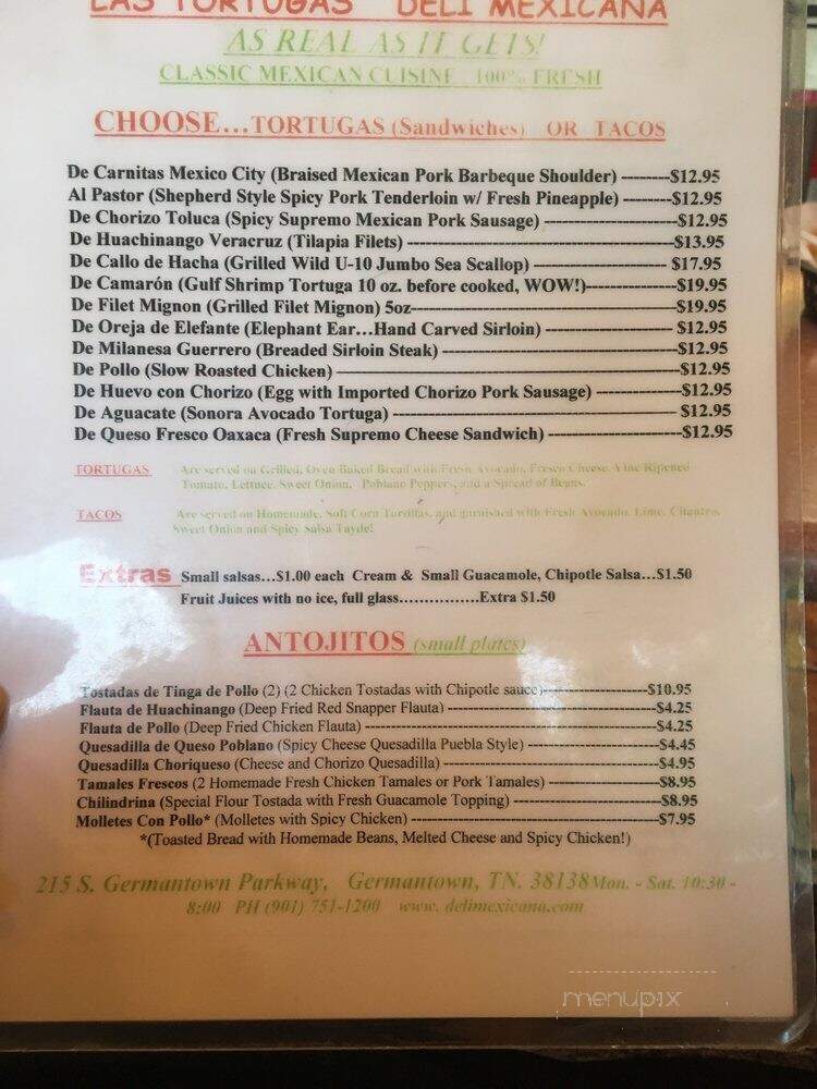 Las Tortugas Deli Mexicana - Germantown, TN menu_pic