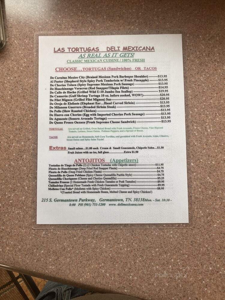 Las Tortugas Deli Mexicana - Germantown, TN menu_pic