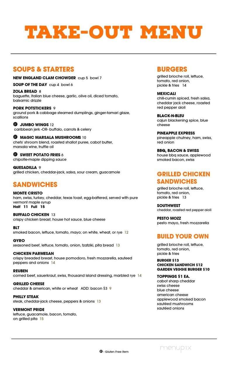 New American Grill - Londonderry, VT menu_pic