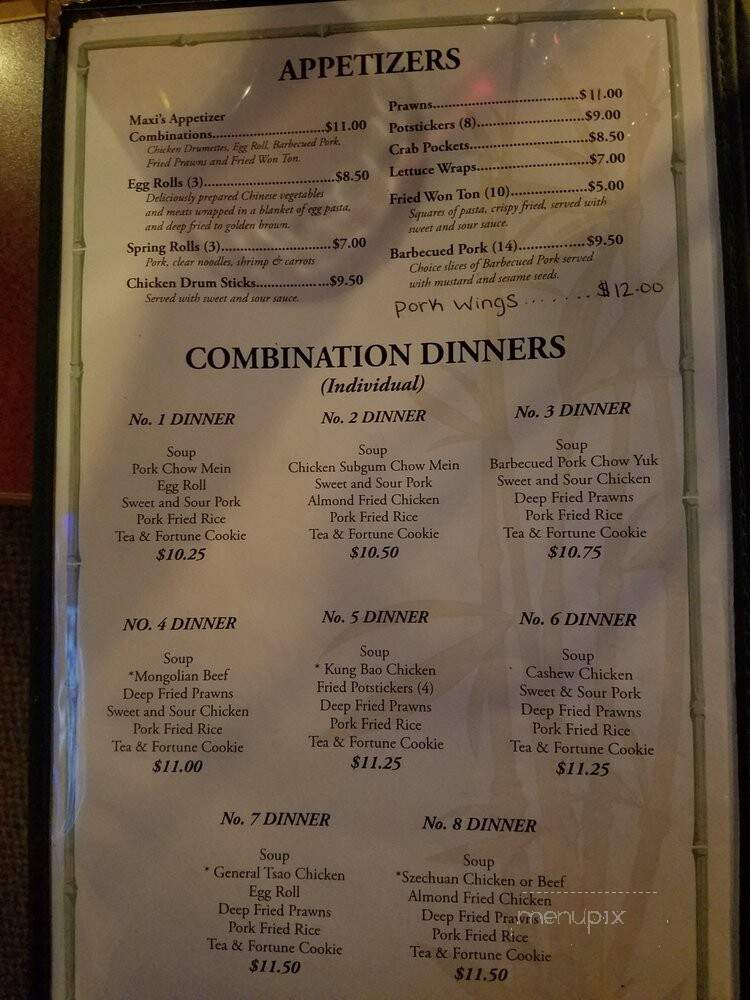 Maxi's - Marysville, WA menu_pic