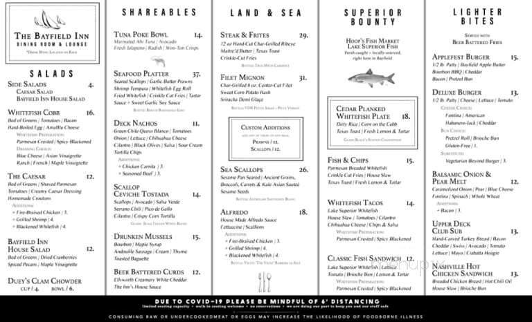 Bayfield Inn Food - Bayfield, WI menu_pic
