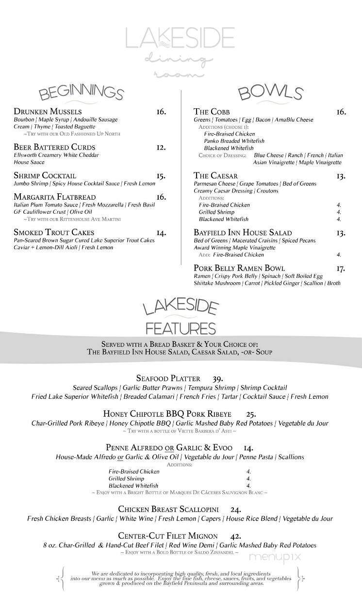 Bayfield Inn Food - Bayfield, WI menu_pic
