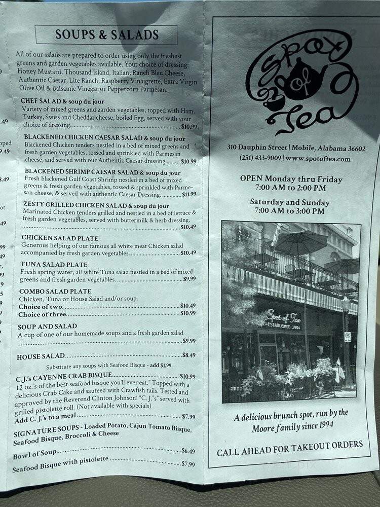 Spot Of Tea - Mobile, AL menu_pic