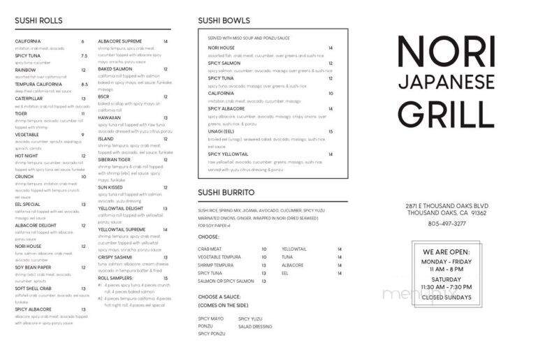 Nori Japanese Grill - Thousand Oaks, CA