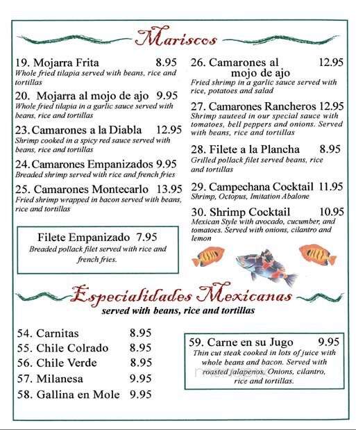 Durango Restaurant - La Puente, CA menu_pic