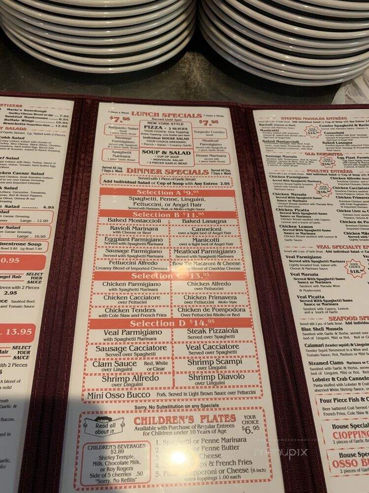 Mario's Italian Restaurant - Indio, CA menu_pic