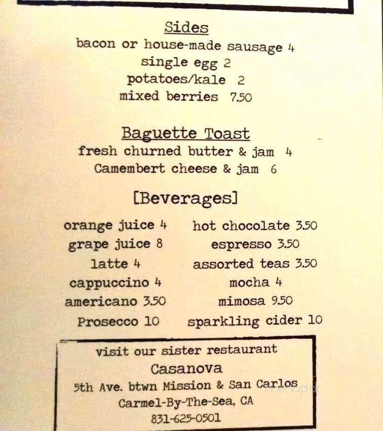 La Bicyclette - Carmel-by-the-Sea, CA menu_pic