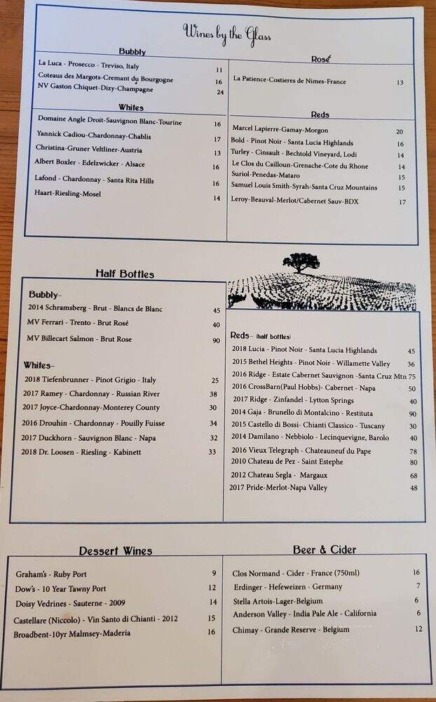 La Bicyclette - Carmel-by-the-Sea, CA menu_pic
