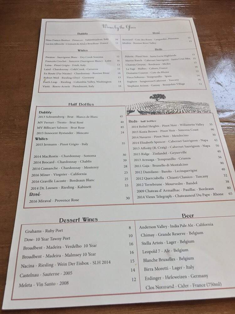 La Bicyclette - Carmel-by-the-Sea, CA menu_pic