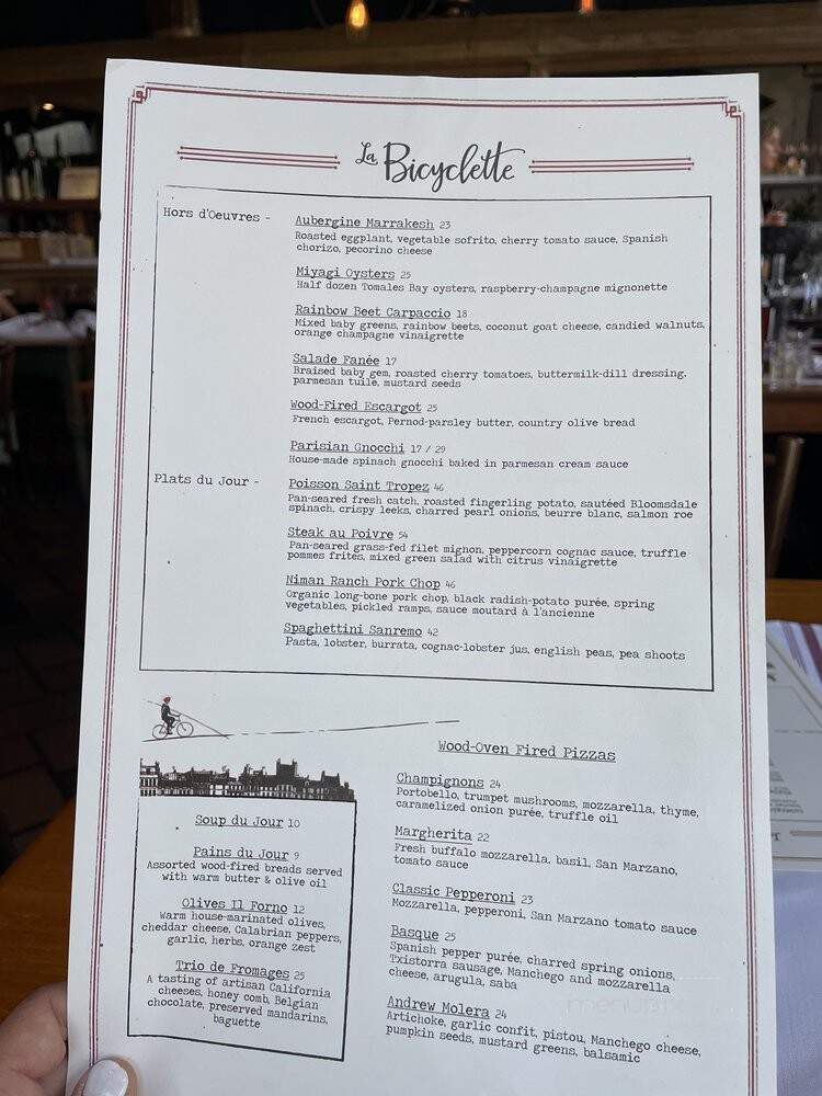 La Bicyclette - Carmel-by-the-Sea, CA menu_pic