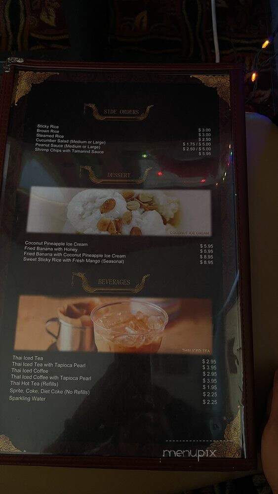 Chao Praya-Thai Restaurant - Novato, CA menu_pic