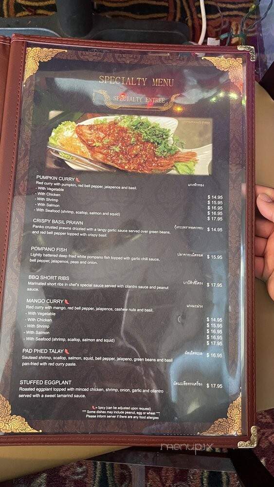 Chao Praya-Thai Restaurant - Novato, CA menu_pic