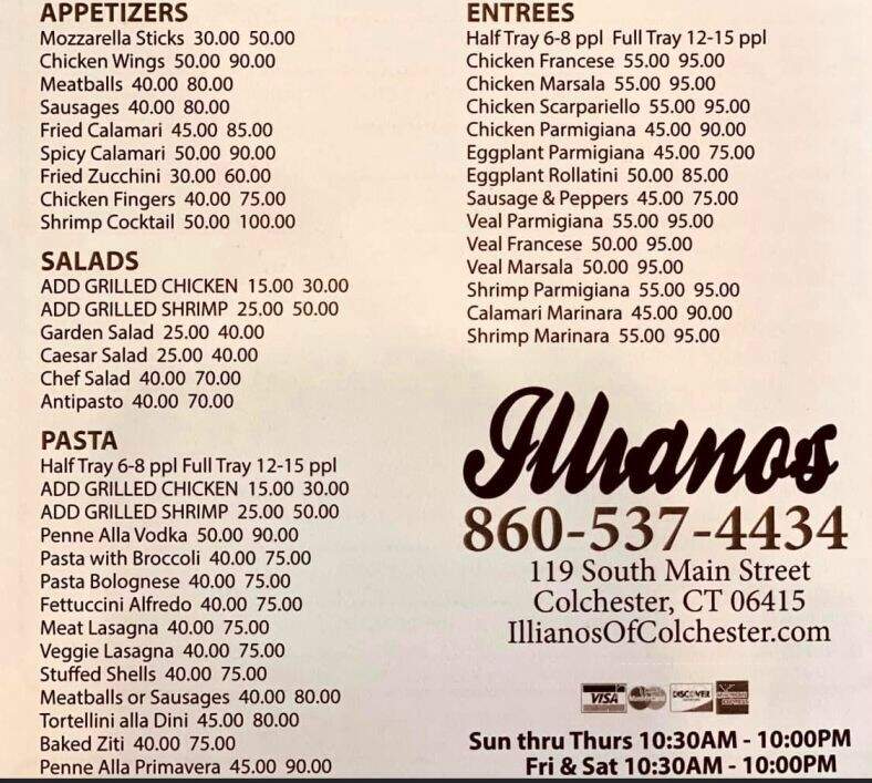 Illiano's Pizzeria & Restaurant - Colchester, CT