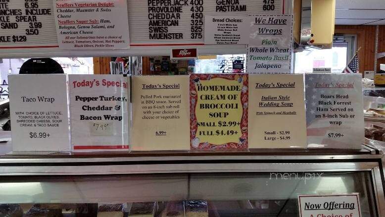 Neuffer's Deli & Laundromat - Bolton Landing, NY menu_pic