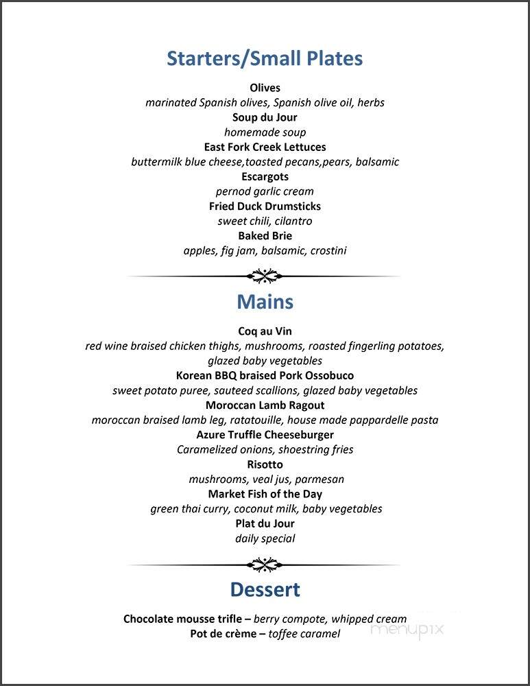 Azure - Fort Myers, FL menu_pic