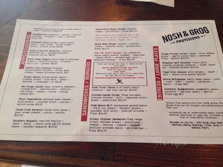 Nosh & Grog Provisions - Medfield, MA menu_pic