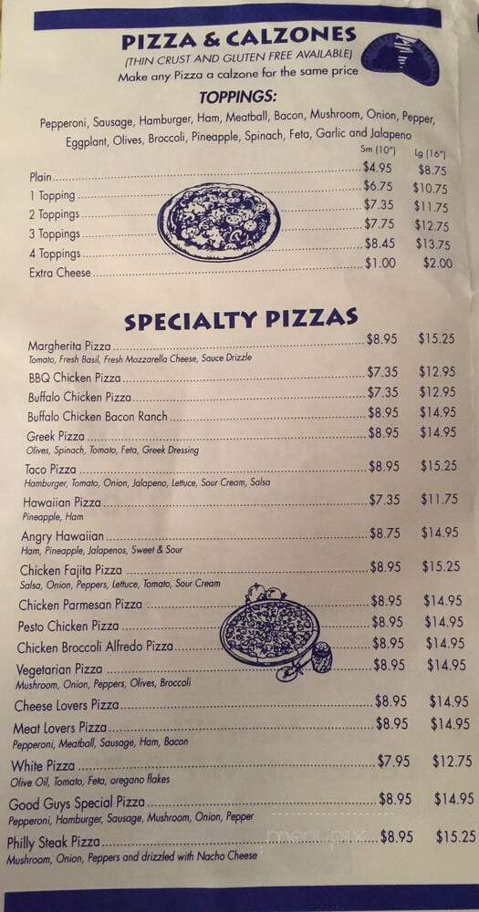 Good Guys Pizza - Leicester, MA menu_pic