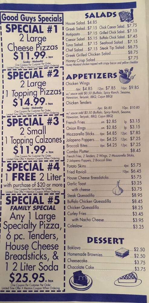 Good Guys Pizza - Leicester, MA menu_pic