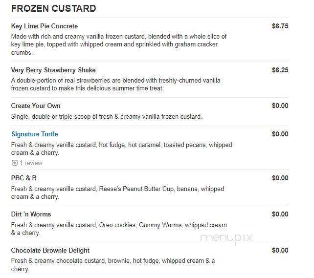 Freddy's Frozen Custard & Steakburgers - Lafayette, LA menu_pic