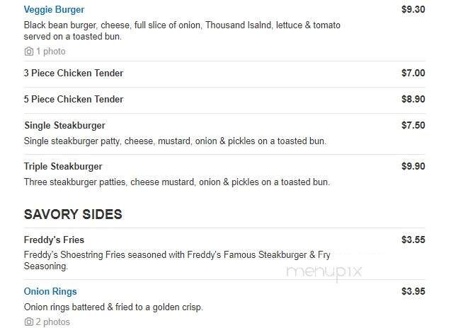 Freddy's Frozen Custard & Steakburgers - Lafayette, LA menu_pic