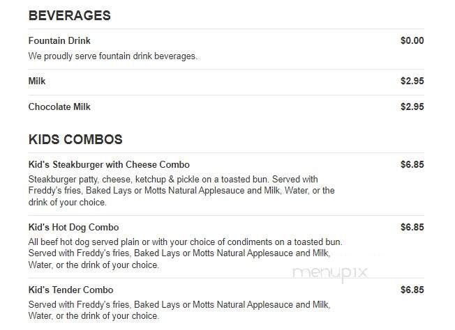 Freddy's Frozen Custard & Steakburgers - Lafayette, LA menu_pic