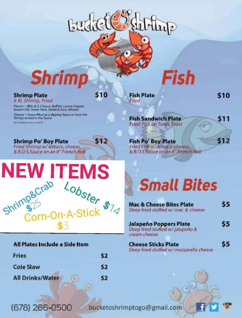 Bucket O' Shrimp - Gainesville, GA menu_pic