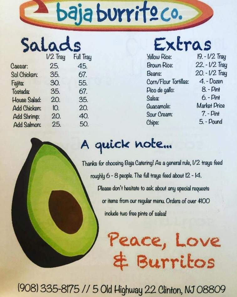 Baja Burrito Co - Clinton, NJ menu_pic