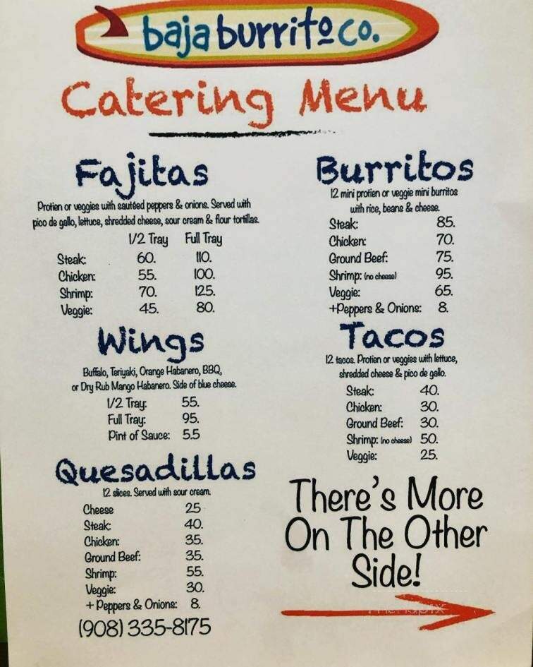 Baja Burrito Co - Clinton, NJ menu_pic
