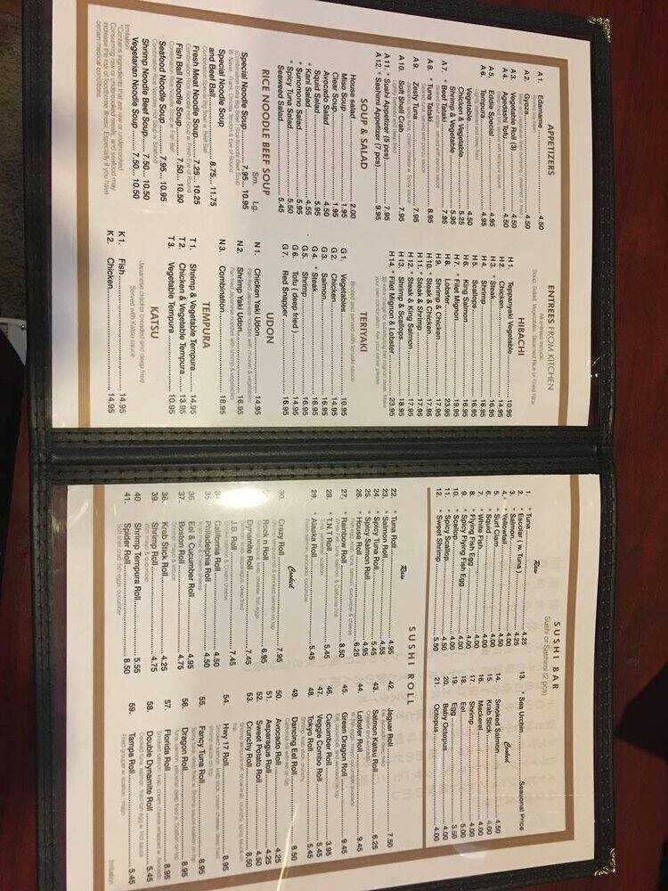 Fancy Sushi Bar & Grill - Bluffton, SC menu_pic