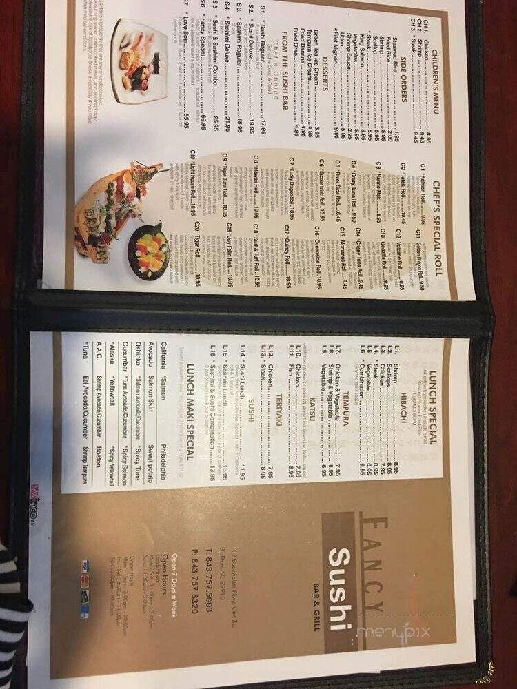 Fancy Sushi Bar & Grill - Bluffton, SC menu_pic